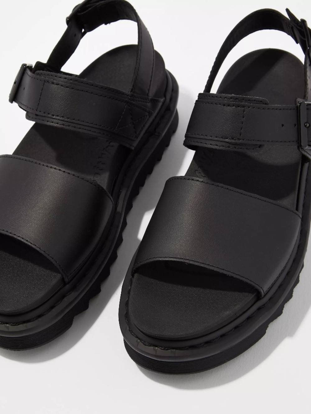 NWT Dr Martens Voss Hydro Black Leather Strap Platform Sandals Size 9 New In Box - Picture 2 of 16